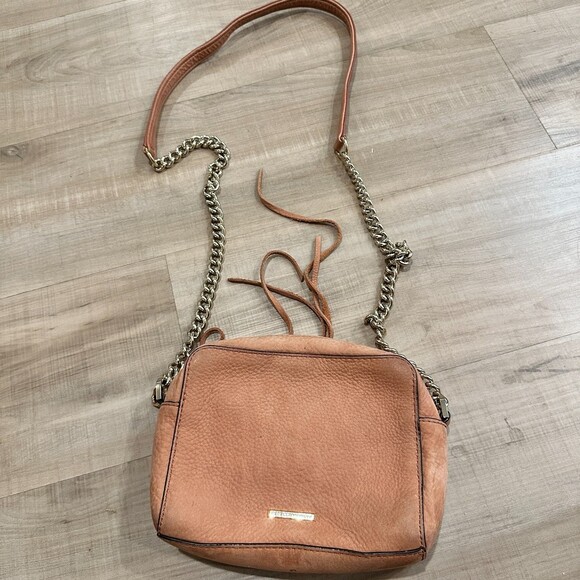 Rebecca Minkoff Women's Avery Crossbody Purse Small Tan Leather Chain Strap - Picture 5 of 9